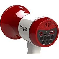 Los mejores  - Magikl Megáfono Portátil - Altavoz con Sirena- Reproductor de MP3- Grabador - Pequeño y Ligero - Mini Batería Recargable…